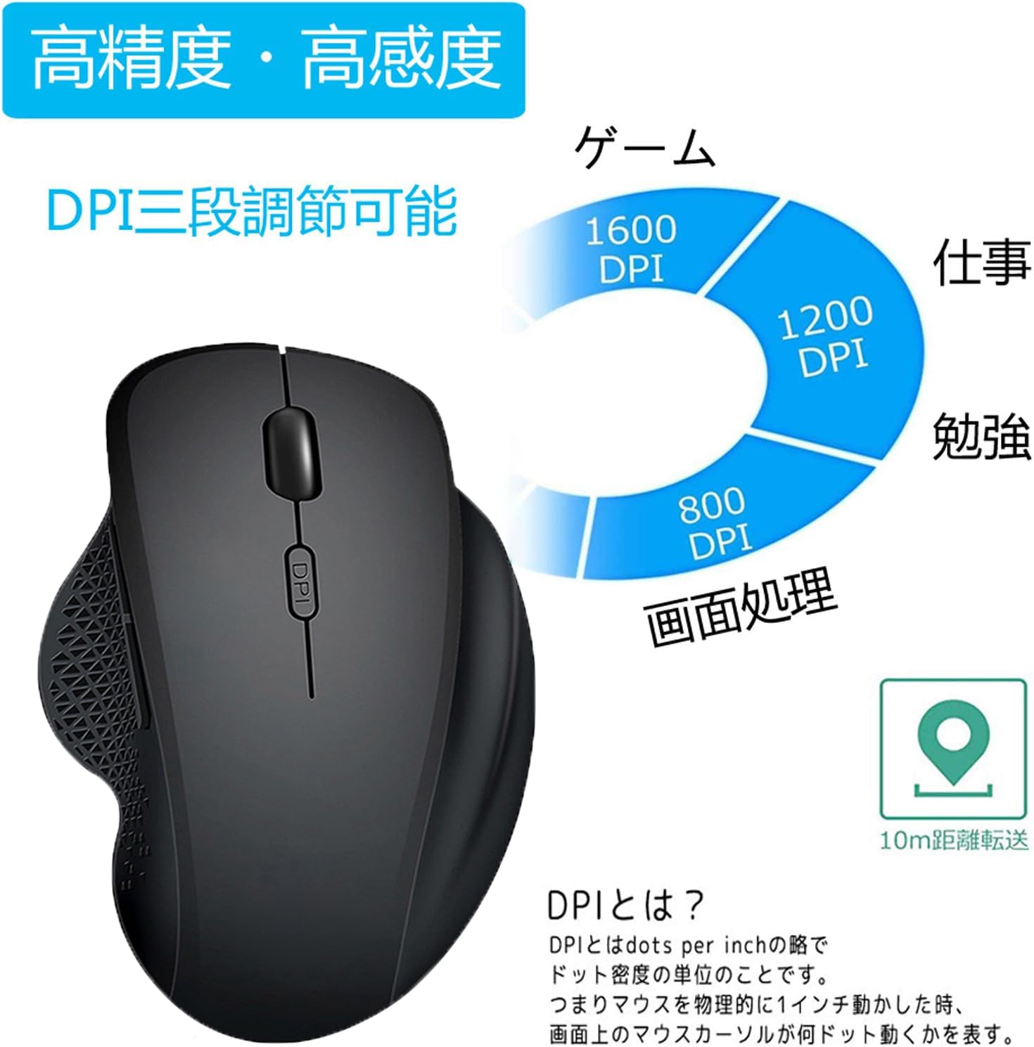 Amazon | ワイヤレスマウス 充電式 握りやすい 【 Bluetooth5.2 人間